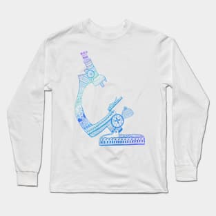 Beautiful Blue colourful Microscope mandala Long Sleeve T-Shirt